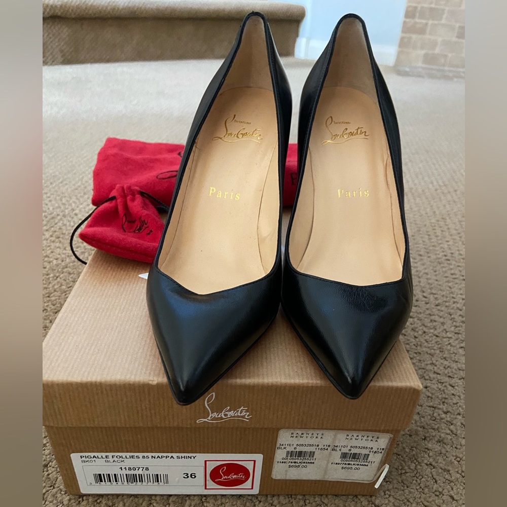 Christian Louboutin Black Pigalle Follies 85 Sz 36